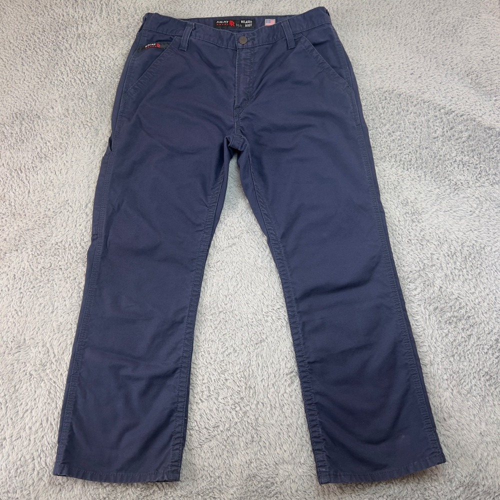 Ariat FR M4 Relaxed Boot Cut Work Pants Navy Blue 34x30 Flame Resistant CAT 2